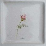 kafel z efektem cracle malowany kwiat rozy